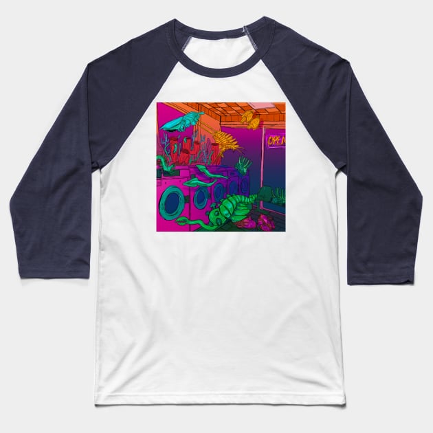 cambrian era laundromat Baseball T-Shirt by bhramarii